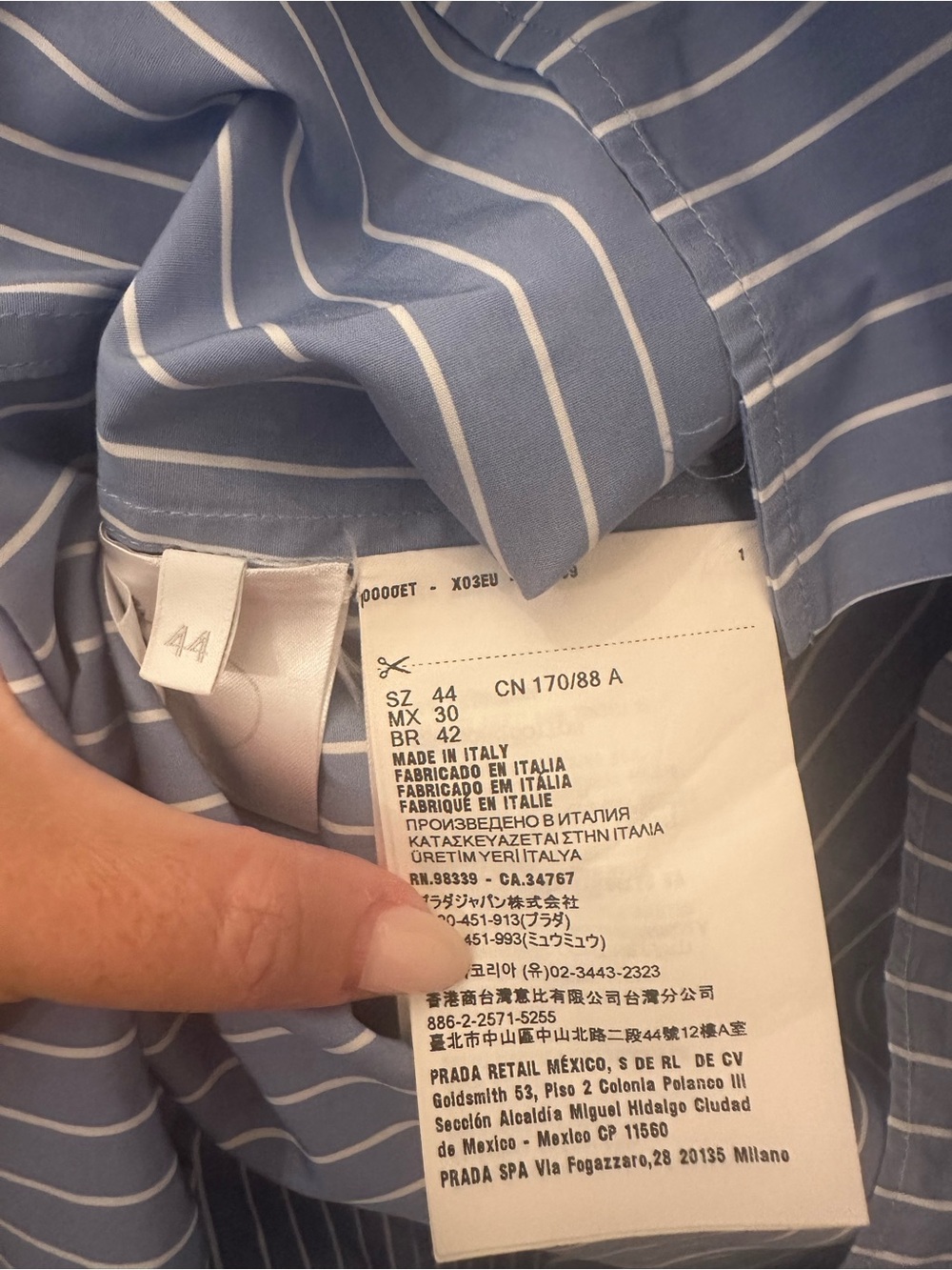 Blue Striped woMen’s Button-Up Shirt - Classic Dress Shirt - Picture 3 of 5